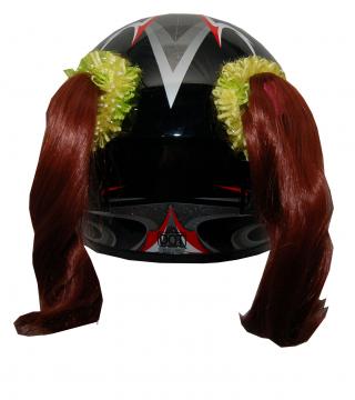 Natural Red Motorcycle Helmet Pigtail